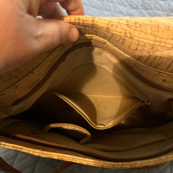 Tan and Brown Cork and Floral Crossbody Bag - Picture 8 of 12